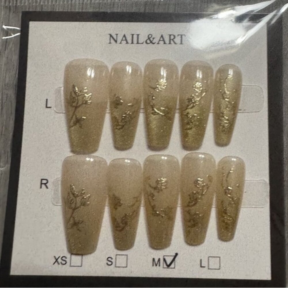 Gold Coffin‎ Press On Nails